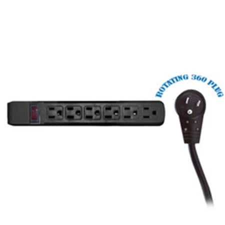 Cable Wholesale Power Strip, Surge, 15 ft., Black CA450896